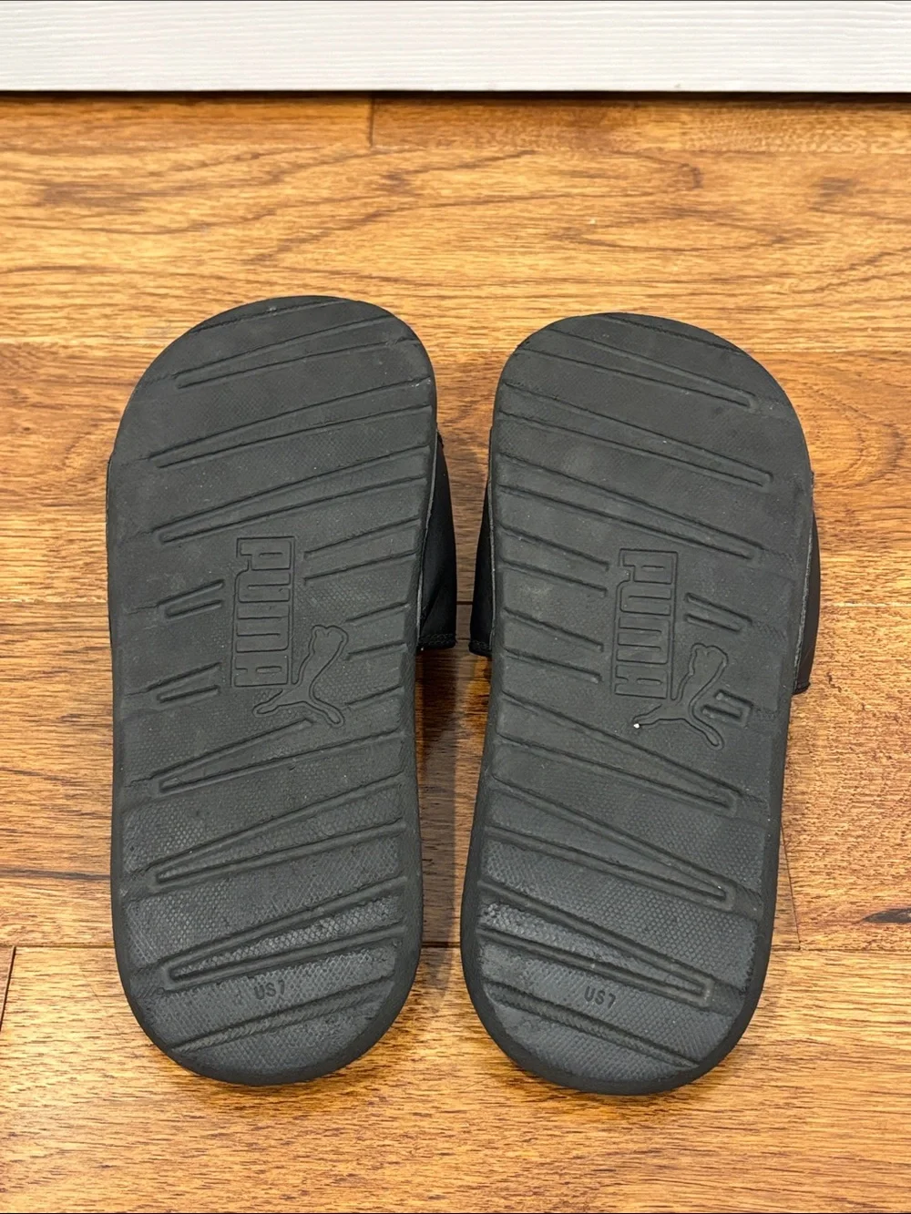 Puma Black Slides with Rose Gold Logo 7